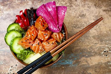 Die wichtigste Zutat bei Poké-Bowls: roher Fisch