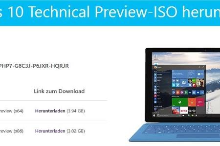 Die Technical Preview von Windows 10 steht zum kostenlosen Download bereit.
