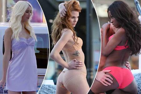 Modelmama Heidi Klum hatte gut lachen - immerhin ist es nicht sie, die mitten auf dem Hollywood Boulevard blank ziehen musst...