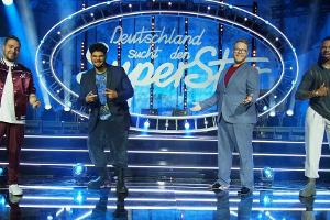 Sie bestreiten das "DSDS"-Finale (v.r.): Karl Jeroboan, Jan-Marten Block, Starian McCoy und Kevin Jenewein.