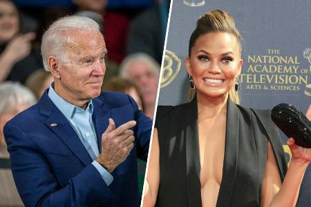 Präsident Joe Biden folgt, Chrissy Teigen jubelt