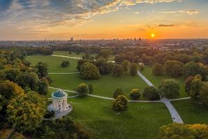Blick über München - eine der gesündesten Landeshauptstädte in Deutschland.