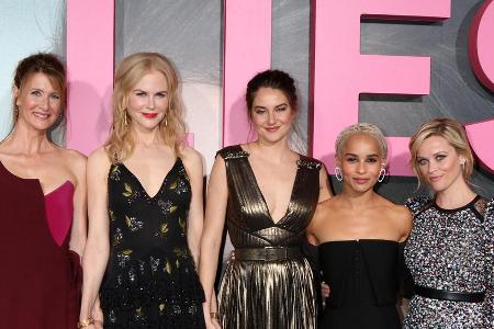 Laura Dern, Nicole Kidman, Shailene Woodley, Zoë Kravitz und Reese Witherspoon (v.l.n.r.) bilden die Hauptbesetzung von 