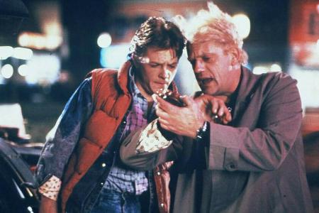 Michael J. Fox (l.) und Christopher Lloyd in 