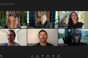 Ryan Reynolds (l.u.) wurde Teil der "falschen" "X-Men"-Reunion.