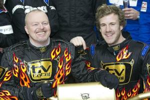ProSieben-Dream-Team? Stefan Raab mit einem jungen Luke Mockridge bei der "TV total Stock Car Crash Challenge"