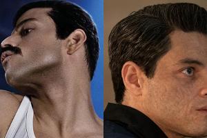 Rami Malek als Freddie Mercury (l.) in "Bohemian Rhapsody" und als Safin in "James Bond 007: Keine Zeit zu sterben"