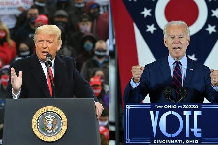 Wer gewinnt die US-Wahl 2020: Donald Trump (l.) oder Joe Biden?