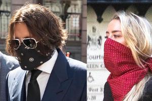 Johnny Depp und Amber Heard mit Mund-Nasen-Schutz am Dienstag (7. Juli) auf dem Weg in ein Londoner Gericht.