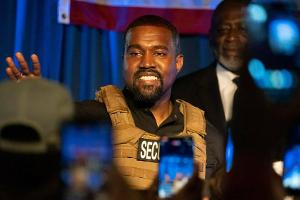 Kanye West während seines ersten Wahlkampfauftritts in Charleston.