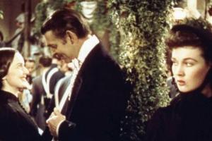Vivien Leigh (r.), Clark Gable und Olivia de Havilland (l.) in "Vom Winde verweht".
