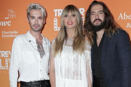 Bill Kaulitz (v.l.n.r.), Heidi Klum und Tom Kaulitz sind ein eingespieltes Trio.