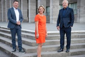 Volker Herres, Christine Strobl und ARD-Vorsitzender Tom Buhrow (v.l.n.r.)