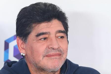 Fußball-Legende Diego Maradona bei einer Pressekonferenz