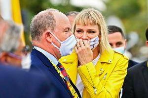 Fürst Albert und Charlène beim Auftakt der Tour de France in Nizza.
