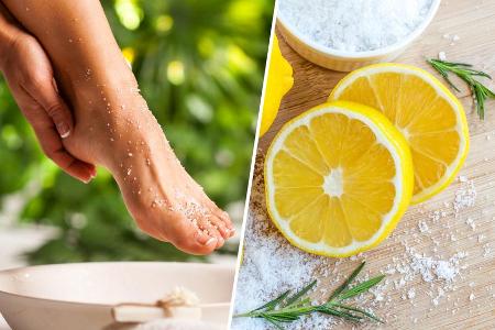 Salz und Zitrone helfen gegen Hornhaut an den Füßen
