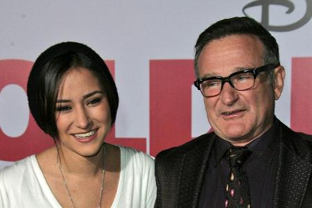 Zelda Williams mit ihrem Vater, Robin Williams, bei einer Filmpremiere im Jahr 2009.