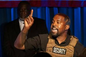 Kanye West während eines Wahlkampfauftritts im Juli