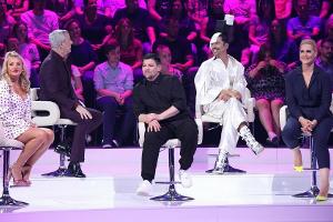 "I Can See Your Voice": Das Promi-Panel bestehend aus Evelyn Burdecki, Thomas Hermanns, Tim Mälzer, Jorge González und Judit...