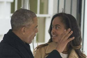 Barack Obama mit seiner Tochter Malia.