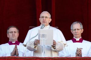 Papst Franziskus bei seinem Urbi-et-Orbi-Segen im Jahr 2018.