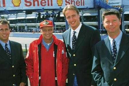 Boxen-Reporter Kai Ebel, der ehemalige RTL-Experte Niki Lauda sowie die Moderatoren Florian König und Heiko Wasser bei einem...