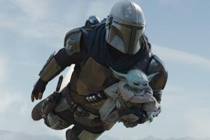 Der Mandalorianer mit seinem Schützling Grogu