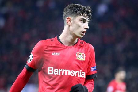 Kai Havertz Ende 2019 auf dem Platz