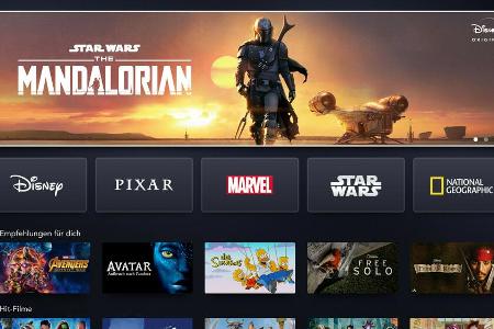 So sieht die Benutzeroberfläche von Disney+ aus