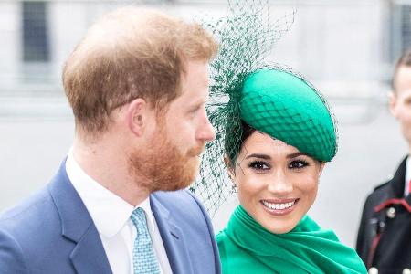 Harry und Meghan auf dem Weg zur Londoner Westminster Abbey.