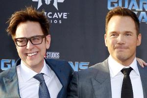 James Gunn (l.) und Chris Pratt auf der Premiere von "Guardians of the Galaxy Vol. 2"