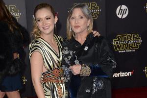 Carrie Fisher (r.) und Billie Lourd bei der Weltpremiere von "Star Wars: Das Erwachen der Macht" im Dezember 2015 in Los Ang...