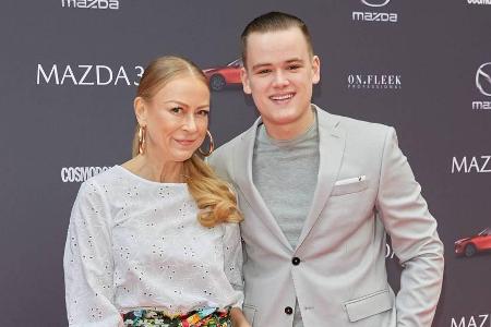 Jenny Elvers mit ihrem Sohn Paul bei einem Event im Mai in Berlin