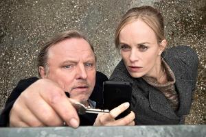 "Tatort: Fangschuss": Die Kommissare Frank Thiel (Axel Prahl) und Nadeshda Krusenstern (Friederike Kempter) machen eine inte...
