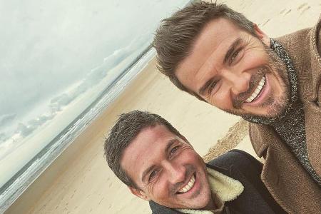 Dave Gardner (l.) und David Beckham schicken Grüße aus Schottland