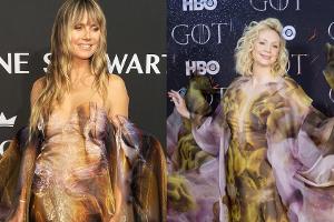 Heidi Klum (l.) und Gwendoline Christie setzen auf Iris van Herpen