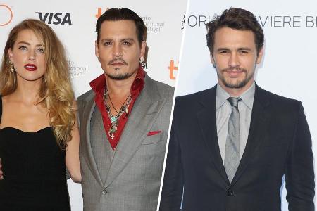 Johnny Depp (l.) hofft im Rechtsstreit mit seiner Ex Amber Heard offenbar auf die Hilfe von James Franco