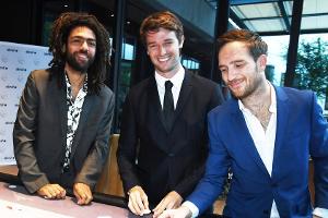 Noah Becker, Patrick Schwarzenegger, Patrick Lau (v.l.n.r) im Casino Baden-Baden