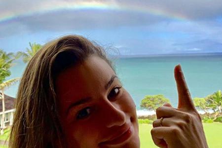 Lea Michele verabschiedet sich mit einem Regenbogen von Hawaii