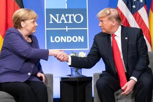 Angela Merkel und Donald Trump trafen am Mittwoch beim Nato-Gipfel in London aufeinander