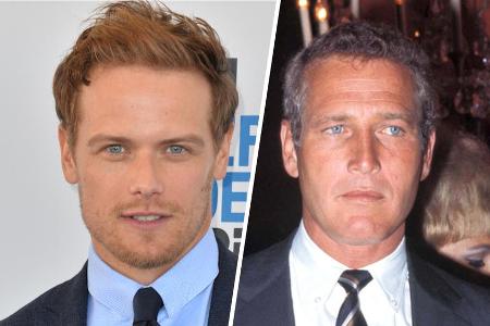 Sam Heughan (li.) wird zu Paul Newman