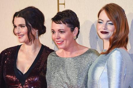 V.l.n.r.: Rachel Weisz, Olivia Colman und Emma Stone