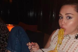 Bei Miley Cyrus stehen Nudeln auf der Speisekarte