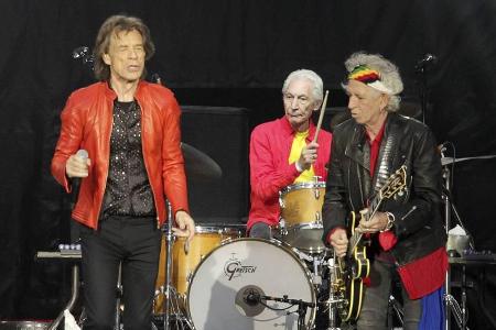 Mick Jagger, Charlie Watts und Keith Richards (v.l.n.r.) von den Rolling Stones im vergangenen Jahr im Berliner Olympiastadion