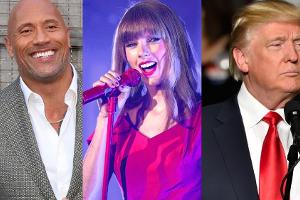 Die "100 Most Influential People 2019" sind wieder bunt gemischt (v.l.): Dwayne Johnson, Taylor Swift und Donald Trump