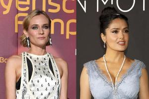 Diane Kruger (l.) und Salma Hayek trauern um Charles Aznavour