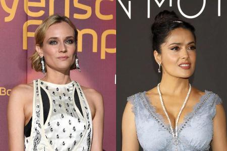 Diane Kruger (l.) und Salma Hayek trauern um Charles Aznavour