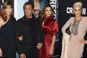 Sylvester Stallone mit Ehefrau, Tochter und Ex-Frau Brigitte Nielsen