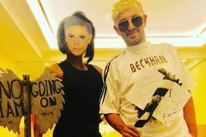 Mel B samt Kumpel - oder doch Victoria und David Beckham?