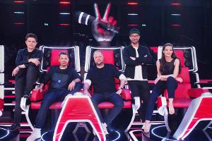 Die neuen Coaches bei "The Voice of Germany" (v.l.n.r.): Michael Patrick Kelly, Michi Beck, Smudo, Mark Forster, Yvonne Catt...